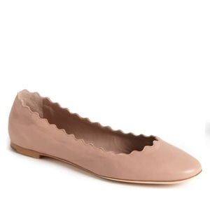 Chloe Lauren Scalloped Flats (Nude)